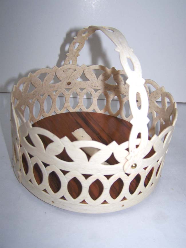 A Contemporary Whalebone "Whalers Basket" by noted Cape Cod artist Ken Campbell